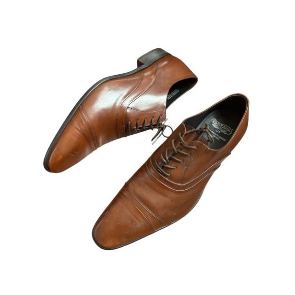 Calzoleria Toscana Mens Italian Cap Toe Oxfords Mahogany Size 46 US 13 - Picture 10 of 15